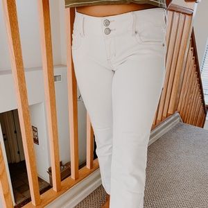 White Straight Leg Crop Jeans